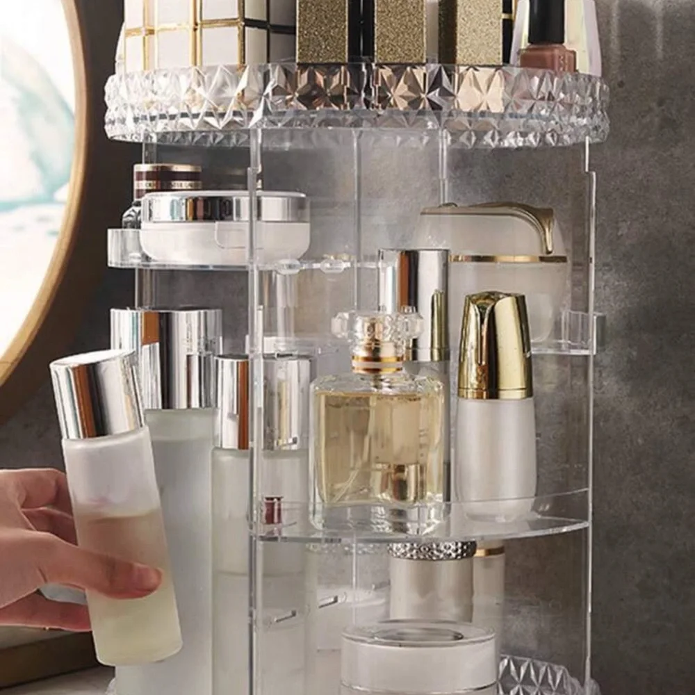 Rotating Clear Cosmetic Organizer